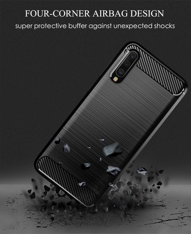 Ốp Lưng Samsung Galaxy A70 Chống Sốc Hiệu Likgus Giá Rẻ được làm bằng chất liệu TPU mềm giúp bạn bảo vệ toàn diện mọi góc cạnh của máy rất tốt lớp nhựa này khá mỏng bên ngoài kết hợp thêm bên trên và dưới dạng carbon